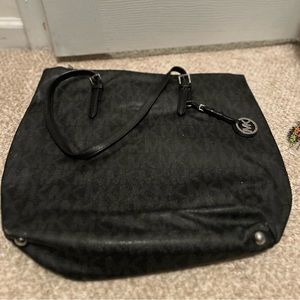 Black Leather Large MK bag